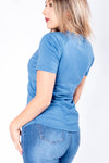Blue Print Crew Neck T-Shirt